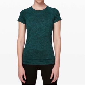 Lululemon Swiftly Short Sleeve Blue Black Heather Top